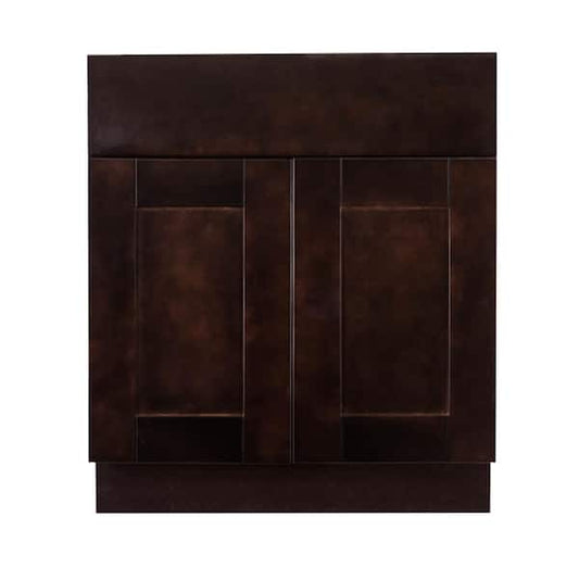 Anchester Assembled 33 in. x 34.5 in. x 24 in. Base Cabinet with 2 Doors and 1 Drawer in Dark Espresso