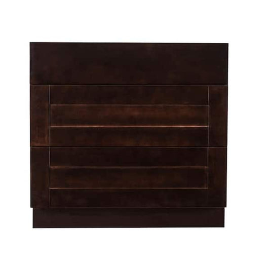 Anchester Assembled 33 in. x 34.5 in. x 24 in. Base Cabinet with 3 Drawers in Dark Espresso