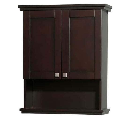 Acclaim 25 in. W x 30 in. H x 9-1/8 in. D Bathroom Storage Wall Cabinet in Espresso