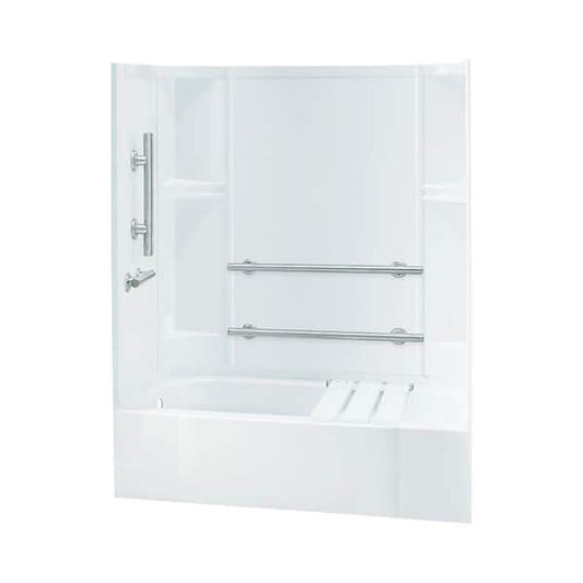 Accord 30 in. x 60 in. x 74.25 in. Bath and Shower Kit in White